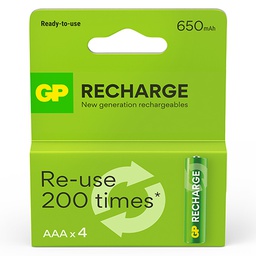 [GP201238] GP RECHARGE LADATTAVA AKKU AAA 650mAh 4P