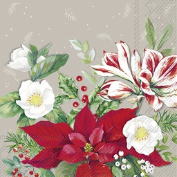 [L1016745] CHRISTMAS FLORALS grey 33cm